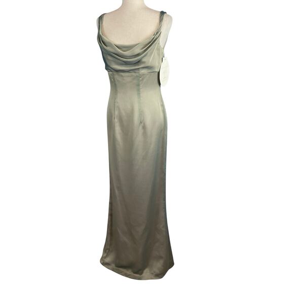 Watters & Watters Gown Dress Sleeveless Draped Neckline Light Green Size 4 NWT - Picture 3 of 7